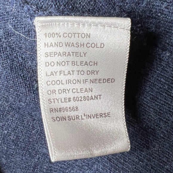 ANTHROPOLOGIE / CHARLOTTE Navy & Oatmeal Stripe Cardigan with Lace Trim - Sz M - Picture 7 of 9